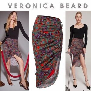 Veronica Beard Colorful Paisley Pencil Skirt